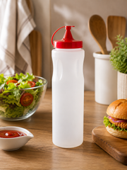 Sunplast SC-503 - 1 Liter Sausfles – Transparante Knijpfles voor Sauzen & Dressings – Doseerfles Keuken