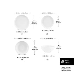Karaca Streamline Remi - 24-delige Serviesset voor 6 Personen – Wit – New Bone