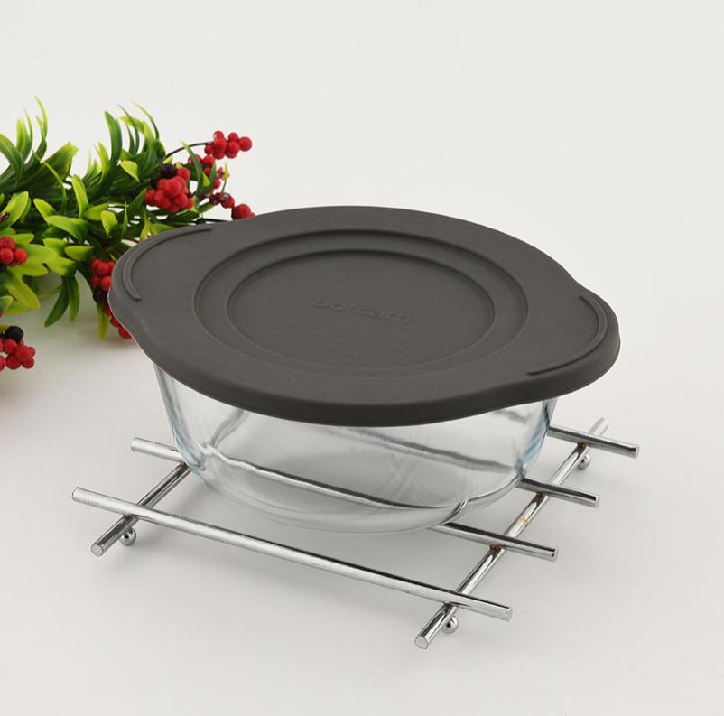 Pasabahce Borcam - Bake & Keep – Ronde Glazen Ovenschaal met Zwarte Deksel – 1,45 Liter – Hittebestendig Glas