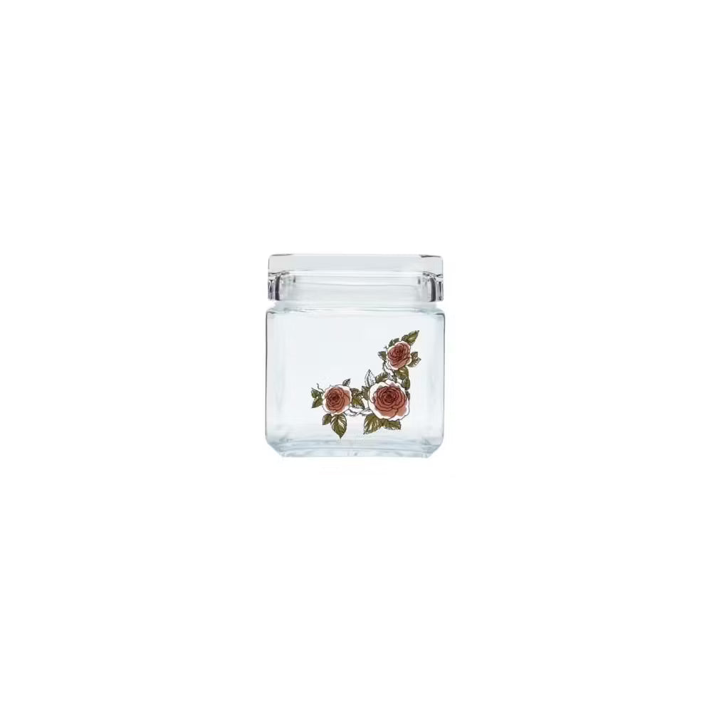 Pasabahce Roses - Glazen Voorraadpot Met Rozen Design - 750 ml