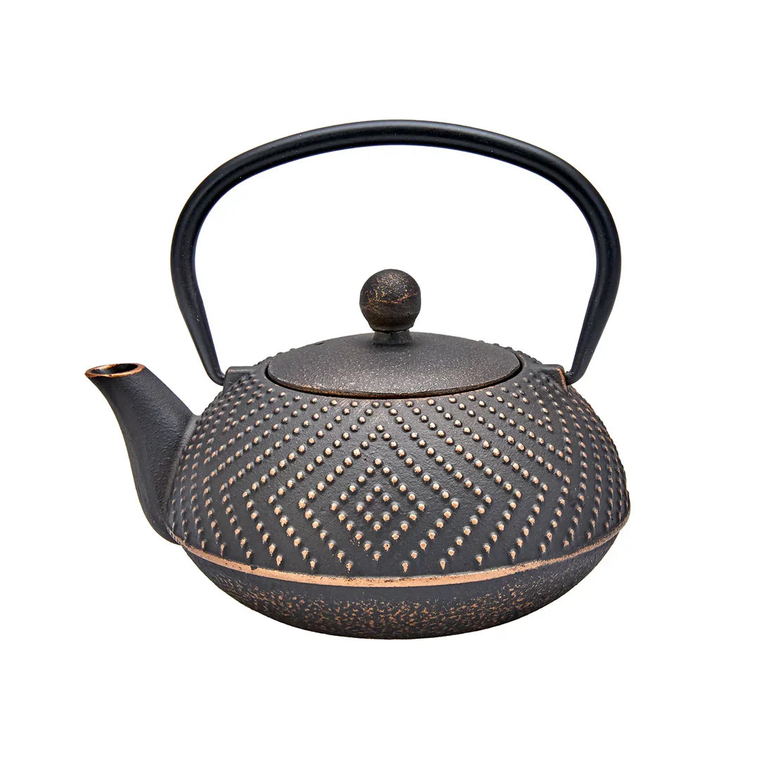 Karaca Dark Gold - Gietijzeren Theepot - 900 ml - Inductie Geschikt - Zwart/Goud - Cast Iron Theepot