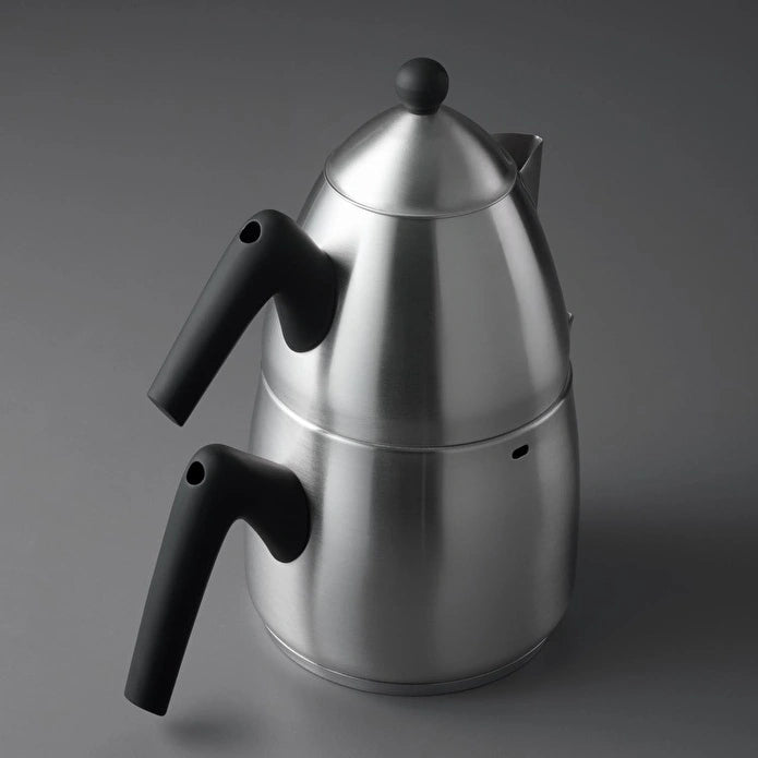 Jumbo Steel Mat Theepotset RVS - Inductie - 1L + 2L - Turkse Theepot