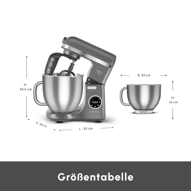 Karaca Mastermaid Chef Ultra - Keukenmachine – 2000W – 7L – Digitaal Display – Galaxy Grey