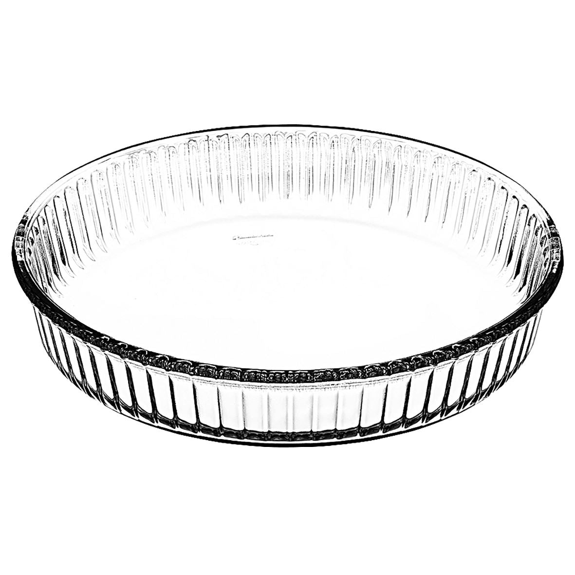 Borcam 59044 – Ronde Glazen Ovenschaal – Geribbeld – Ovenbestendig – Transparant