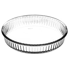 Borcam 59044 – Ronde Glazen Ovenschaal – Geribbeld – Ovenbestendig – Transparant