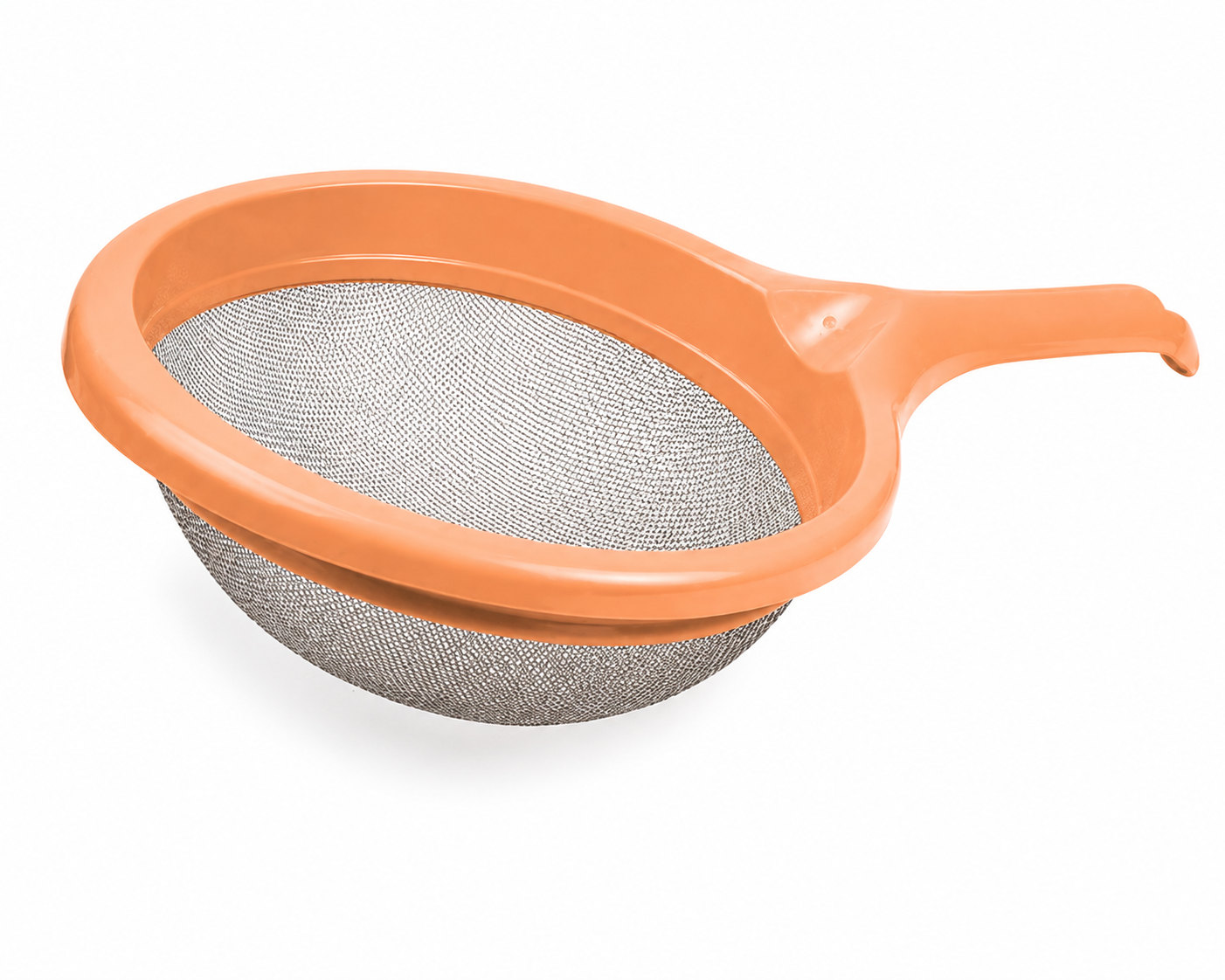 Sunplast SC-365 - Keuken Zeef met Handgreep – Fijnmazig Metalen Vergiet voor Pasta, Groenten en Fruit – Kunststof Rand – Perzikkleur