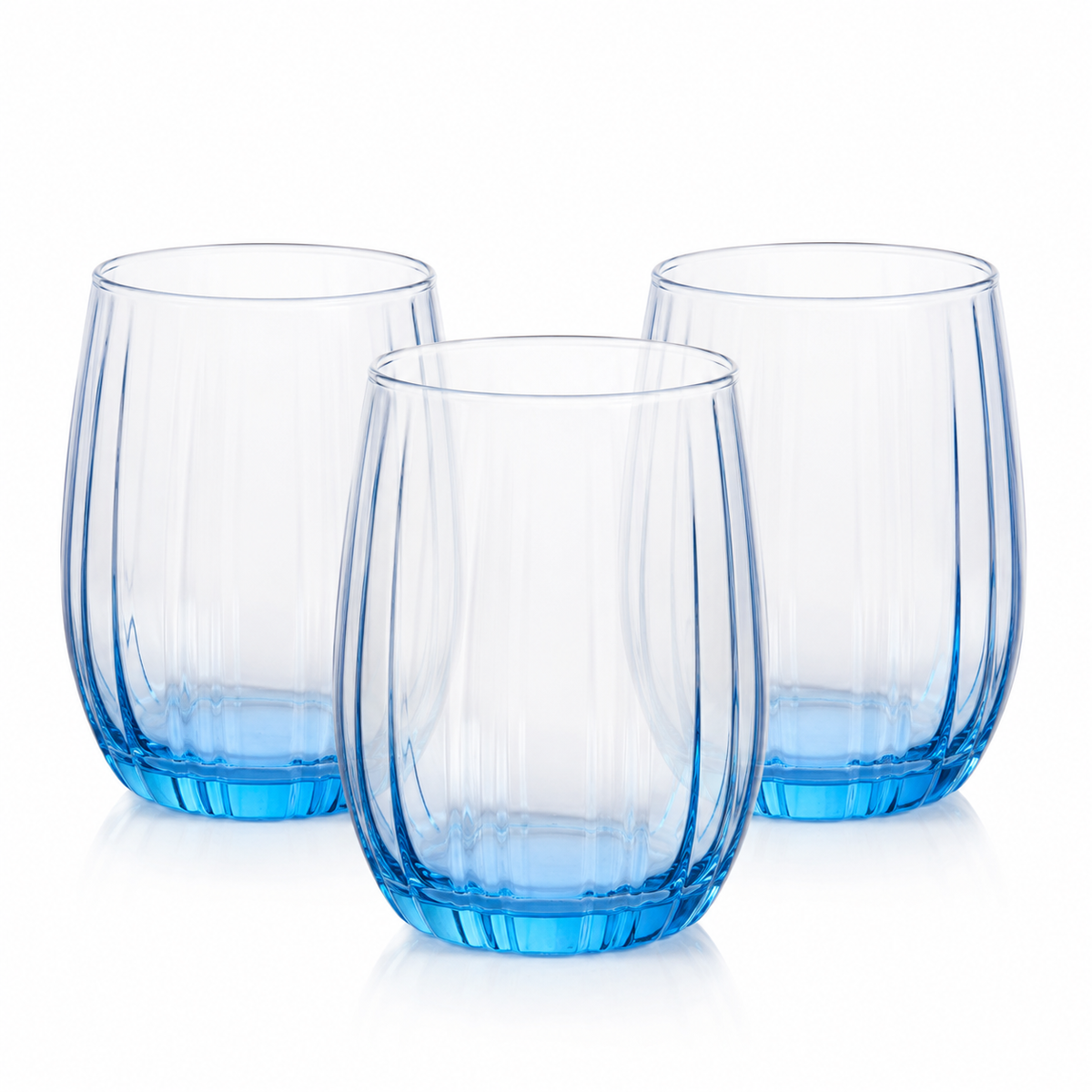 Pasabahce Linka - Blauwe Waterglazen – Set van 3 – 240 ml – 420302