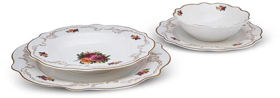 Karaca Antique - Porseleinen Serviesset – 24-delig – 6 Personen – Diner Servies
