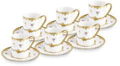 Karaca Bihter - Turkse Koffiekopjesset – 6 Personen – 90 ml –  Espresso- en Mokkaset