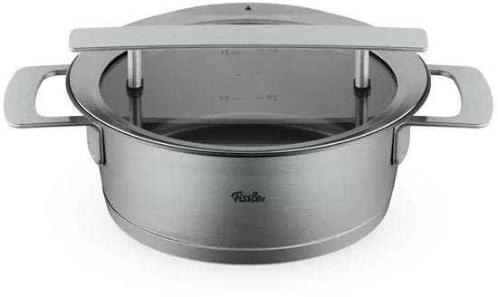 Fissler Phi Collection - Lage Kookpan met Downdraft Glasdeksel - 20 cm