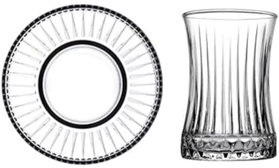 Pasabahce Elysia - Theeglazen – Set van 6 – 170 ml – Kristalglas – Luxe Turkse Theeglazen