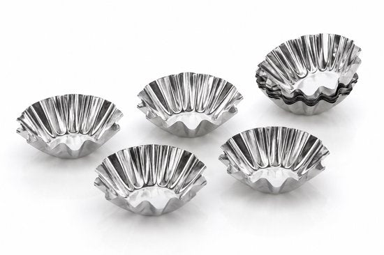 SunBakery SC-421 - Metalen Muffin Vormpjes Set 6-delig – Herbruikbare Cupcake & Bakvormen - Set van 6