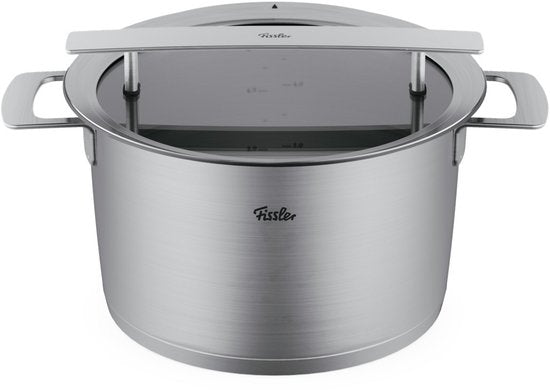 Fissler Phi Collection - Soeppan - 24 cm met Downdraft Glasdeksel - 6,5 L - Inductie