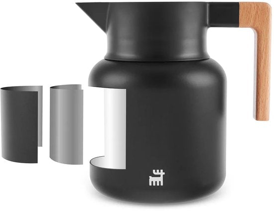 Karaca Corelock - RVS Thermoskan 1,6 Liter – Dubbelwandige Thermosfles - Zwart
