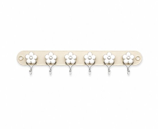 Sunplast SF-893 - Madelief Wandhaken Set van 6 – Bloemvormige Ophanghaken – Decoratief & Praktisch