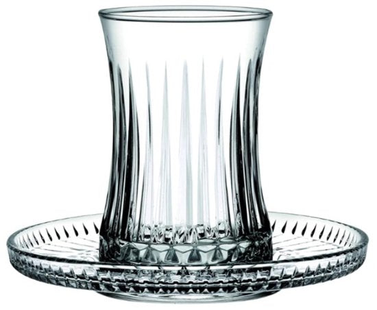 Pasabahce Elysia - Theeglazen – Set van 6 – 170 ml – Kristalglas – Luxe Turkse Theeglazen