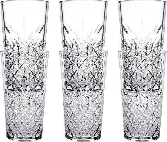 Pasabahce Timeless - Stapelbare Longdrinkglazen - 470 ml - Set van 6