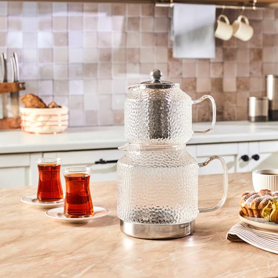 Karaca Glissia – Glazen Theepot XL – Borosilicaatglas – Inductiegeschikt – Transparant
