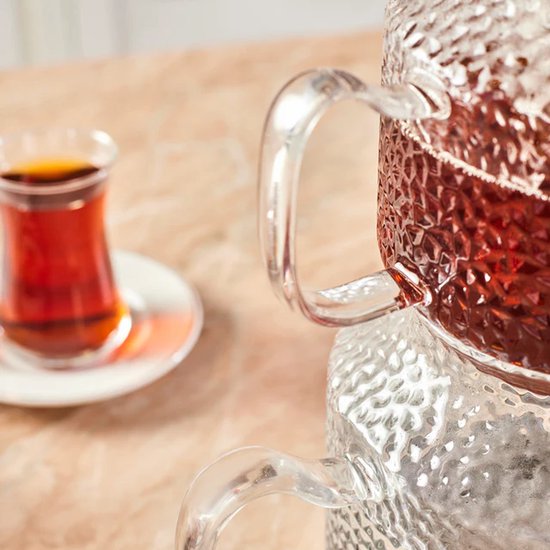 Karaca Glissia – Glazen Theepot XL – Borosilicaatglas – Inductiegeschikt – Transparant