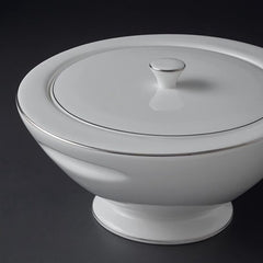 Jumbo Moon Platin - Serviesset 64-delig – 12 Personen – Wit/Zilver – Luxe New Bone Dinerservies met Schalen en Soepterrine