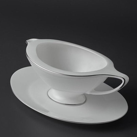 Jumbo Moon Platin - Serviesset 64-delig – 12 Personen – Wit/Zilver – Luxe New Bone Dinerservies met Schalen en Soepterrine