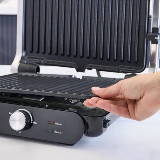Homend Grilliant 1366H - Contactgrill & Tosti Apparaat – 2000W – Uitneembare Grillplaten – RVS