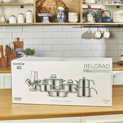 Karaca Belgrad - 15-Delige RVS Pannenset – Inductie – Theepot & Cezve Set