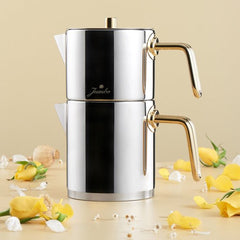 Jumbo Metalix Midi - RVS Theepot – 0,9L & 1,2L – 18/10 Roestvrij Staal – Inductiegeschikt – Vaatwasserbestendig - Titanium Gold