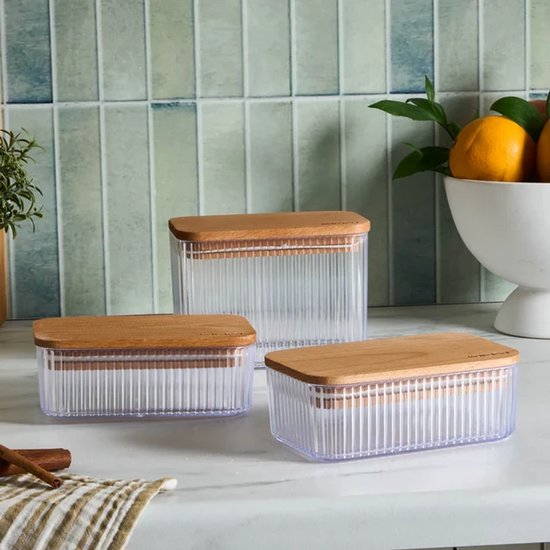 Karaca Massimo - Bewaarbakjes Set 3-delig – Transparant – BPA-vrij