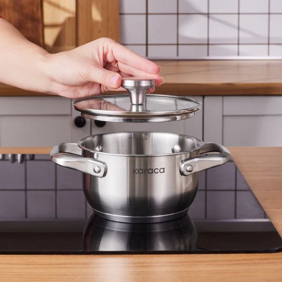 Karaca Elite Mini - Kookpot met Deksel – 14 cm – RVS – Inductie Geschikt