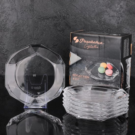 Pasabahce Reflection - Crystallin - Dessertborden - Set van 6 - 177 mm - 68217