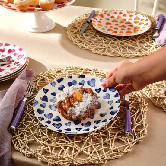 Karaca Lovely - Dessertset / Taartset – 7-delig – 6 Personen – Serveerplaat & Taartbordjes