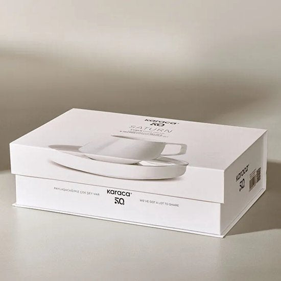 Karaca Streamline Saturn - Porseleinen Koffiekopjesset – 6 Personen – Espressokopjes - 80ml