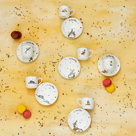 Karaca Little Prince - Espresso & Turkse Koffiekopjes met Schotels – 12-delig – 6 Personen – 80 ml