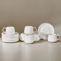 Karaca Streamline Saturn - Porseleinen Koffiekopjesset – 6 Personen – Espressokopjes - 80ml