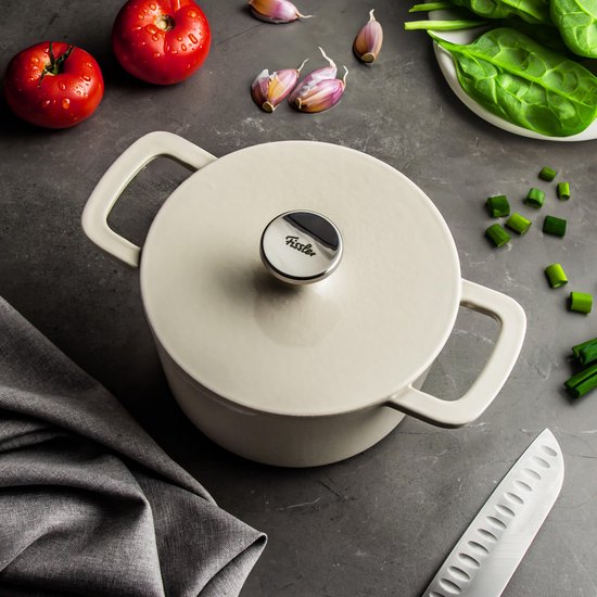 Fissler Moments - Kookpot - Gietijzer - Ivory White - 20cm