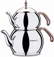 Korkmaz Hanedan A222 -  RVS Rosegold Turkse Theepot - 1,1L + 2L