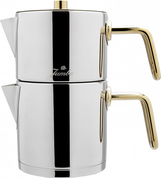Jumbo Metalix Midi - RVS Theepot – 0,9L & 1,2L – 18/10 Roestvrij Staal – Inductiegeschikt – Vaatwasserbestendig - Titanium Gold
