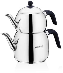 Korkmaz Retro A194 - Turkse Theepot RVS – 1,2L + 2,5L – Geschikt voor Inductie