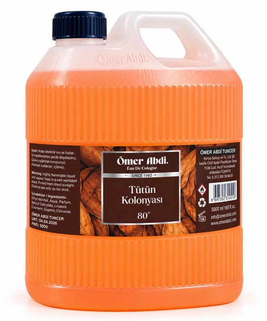 Omer Abdi Tuncer - Tutun Cologne - Tutun Kolonya - Eau de Cologne - 5 Liter - Aftershave