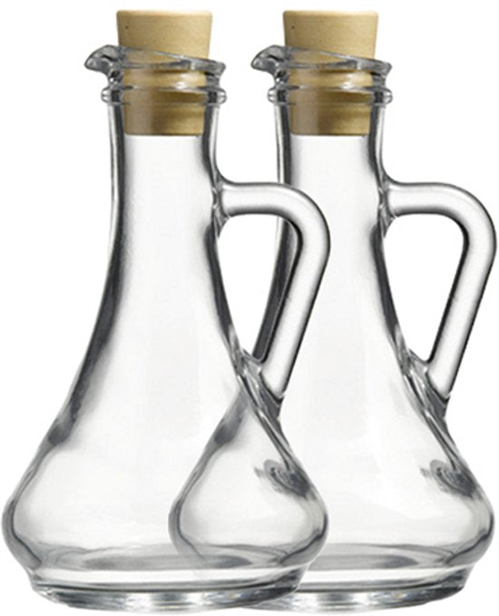 Pasabahce Olivia - Olie- en Azijnset - 2x 260 ml - Glazen Schenkers met Handvat - 29 cm - 80108