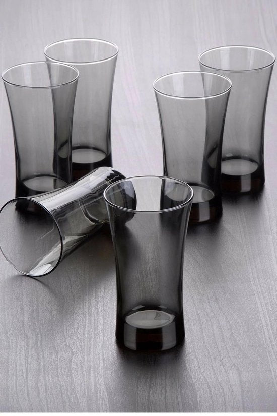Pasabahce Azur - Zwarte Longdrinkglazen - Set van 3 - 300 ml