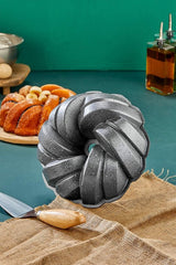 PoloChef ESR-126 - Gietaluminium Cakevorm 26 cm – Grijze Graniet Anti-aanbaklaag – Tulbandvorm – Bakvorm