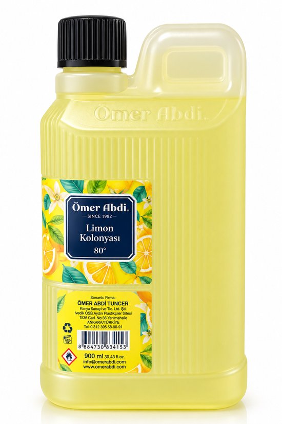 Omer Abdi Tuncer - Citroen Kolonya - Eau de Cologne - 900 ml - Mini Jerrycan