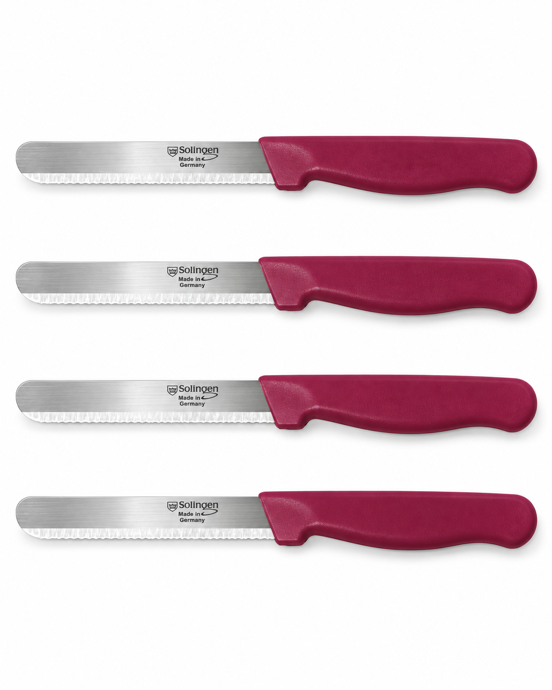 Solingen XL - Allround Grote Kartel Messen - Bordeaux - XL - Set van 4