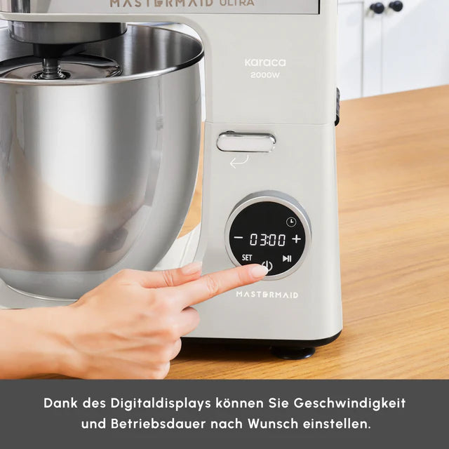 Karaca Mastermaid Chef Ultra Digitale - Keukenmachine – 7L – 2000W – 10 Snelheden – Zero Side Tech – Starlight