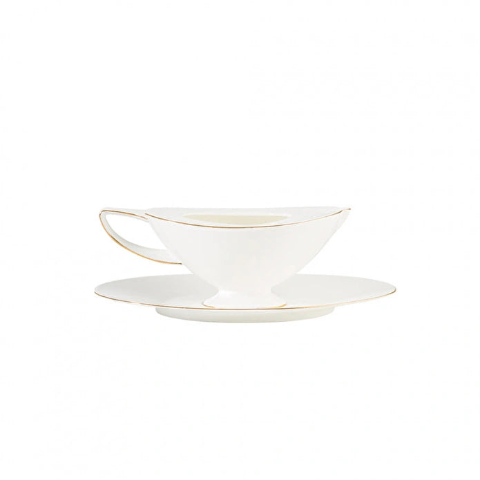 Jumbo Moon Gold - Serviesset – 64-delig – 12 Personen – New Bone – Wit met Gouden Rand – Luxe Dinnerset – Incl. Schalen