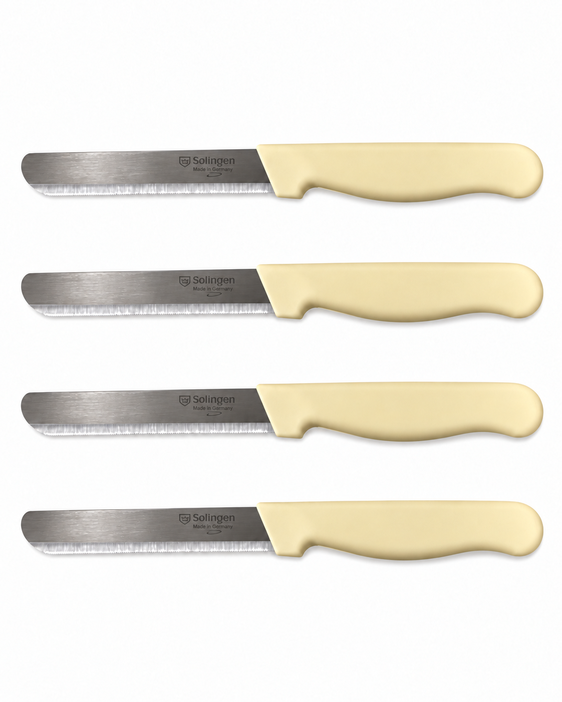 Solingen XL - RVS Allround Fruitmes - Creme - met Kartel - Set van 4