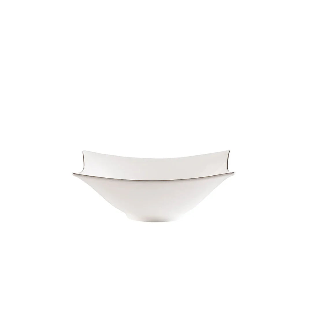 Jumbo Wind Platin Servies 64-Delig – 12 Persoons – Vierkant Porselein Serviesset – Dinerborden Soepborden Dessertborden