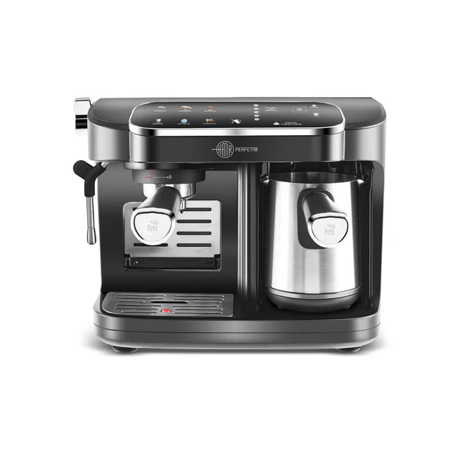 Karaca Hatir Perfetto - Espresso- en Turkse Koffiemachine INOX – 20 Bar – 1900W – Melkopschuimer – 1.8L Waterreservoir